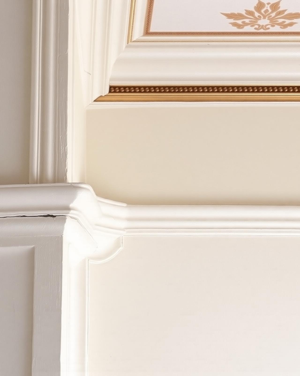 Detail: wallpaper meeting moulding